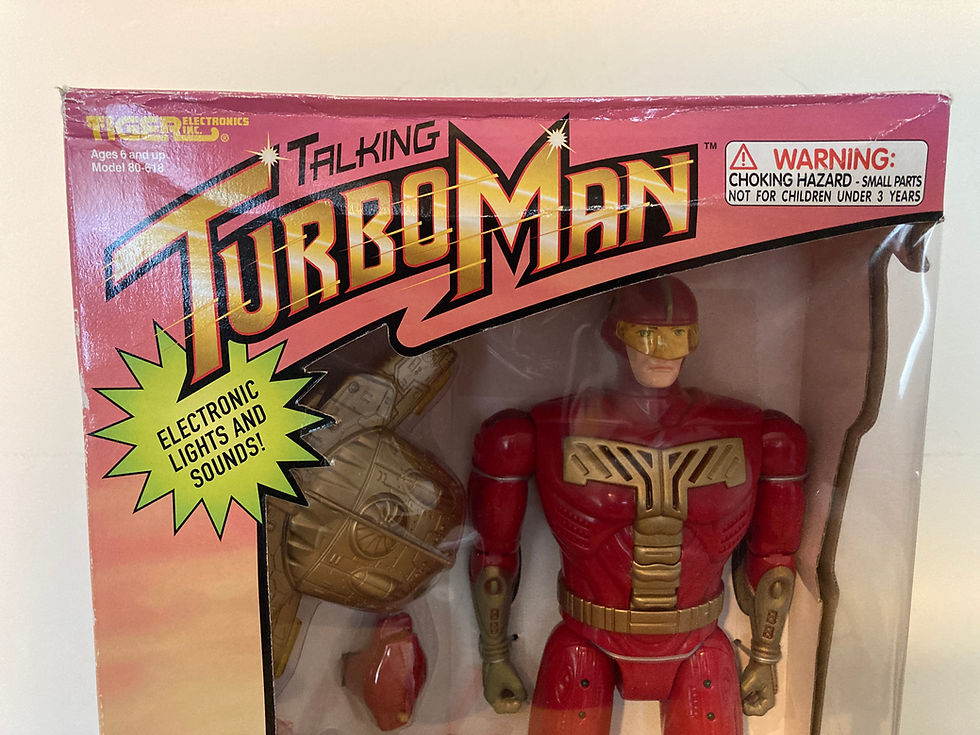 Thumbnail: Vintage Turbo Man 13.5" Tall Talking TIGER Electronic 96 Jingle All The Way Toys