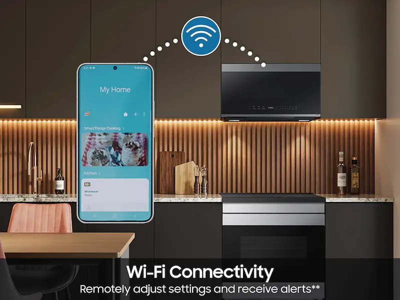 Thumbnail: Samsung Bespoke 2.1 cu ft Over-the-Range Microwave in White Glass ME21DB670012AA