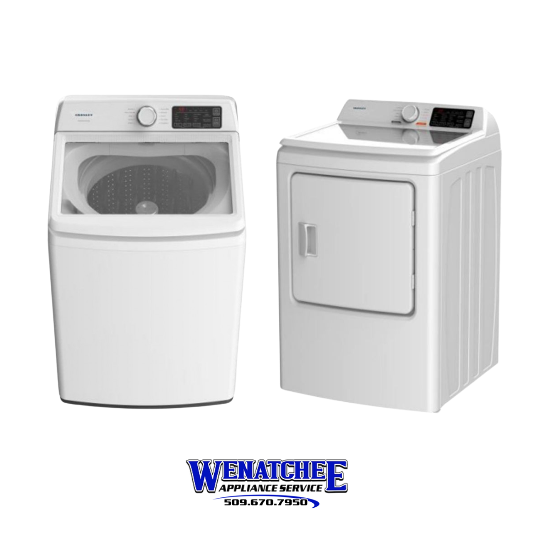 Crosley Top Load Washer with Agitator and Dryer Set in White