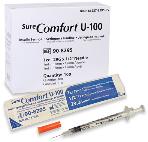 SureComfort Individually Wrapped Insulin Syringe 90-8285 Allison ...