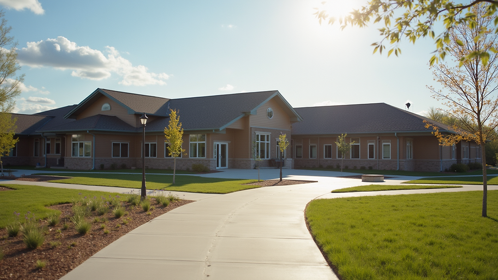 Eye-level view of a community center in Sheboygan