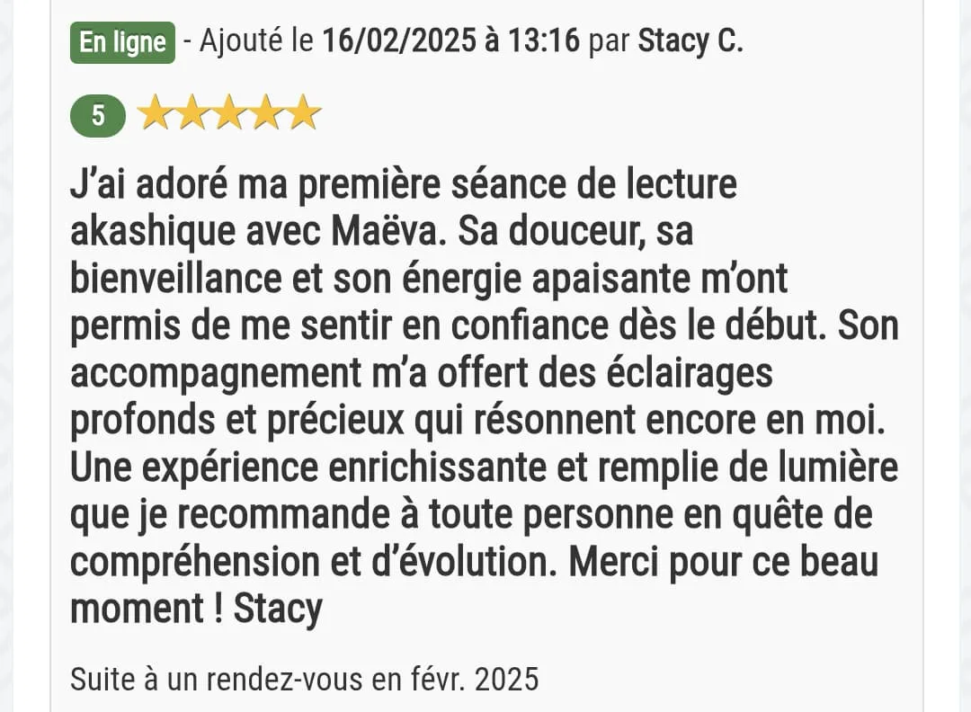 Avis 5 étoiles