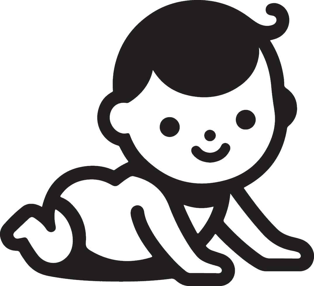 minimal-cute-smiling-baby-crawling-icon-black-color-silhouette-logo-clipart-symbol-2-vecto