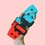 Thumbnail: BioThane® Collar BlazeWave in teal and neon orange with durable quick release buckle
