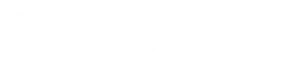barking buds logo for dog collars and leashes