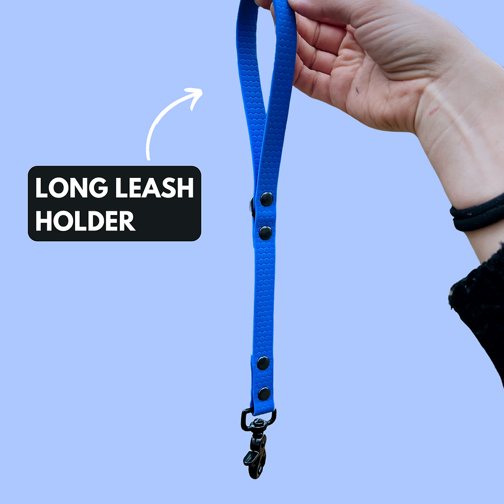 Lightweight yet strong Biothane or Hexa long line keeper, perfect for trainers and outdoor enthusiasts.
