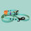 Thumbnail: Set of Biothane leash and collar made out of vibrant colors.