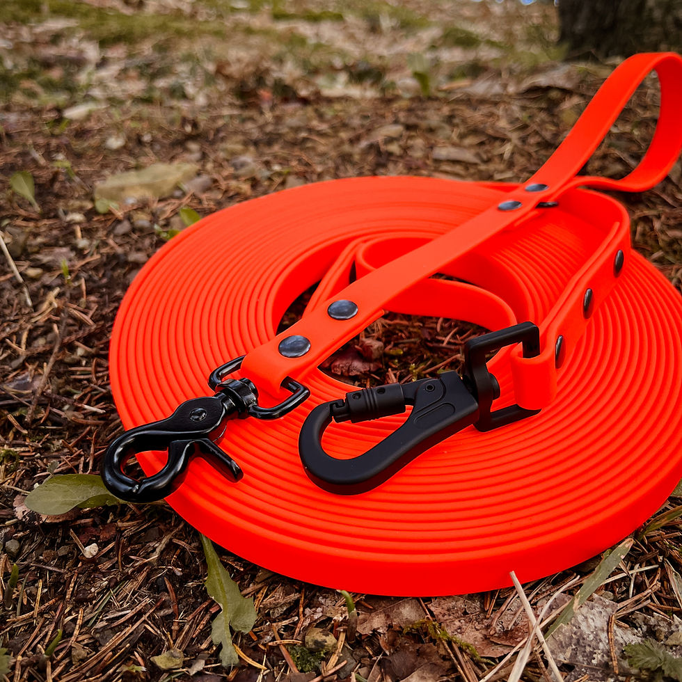Sličica: Close-up of a waterproof long line keeper made from Biothane or Hexa material, designed for durability and convenience.