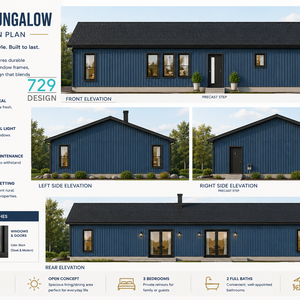 Elevation of 3 bedroom bungalow custom home in Trent Hills Ontario