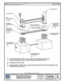 Sloan Hydraulic Drop Arm Barrier, M50/P2 - Drawing
