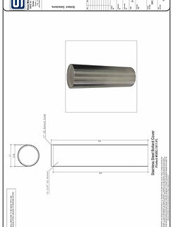 Sloan Stainless Steel Bollard Cover, Flat Top (11 inch) - Drawing