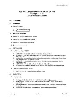 Sloan Electric Wedge Barrier, M50/P1 - Specifications