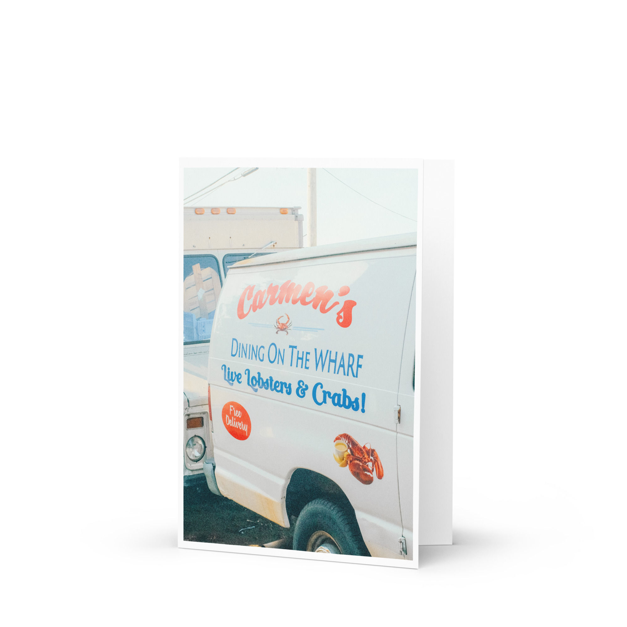 Carmens Has Crabs Greeting card