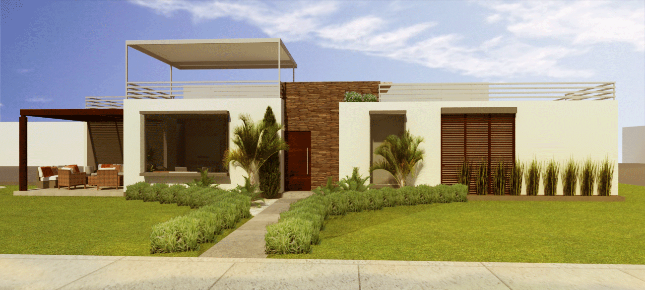 Fachada de casa de playa