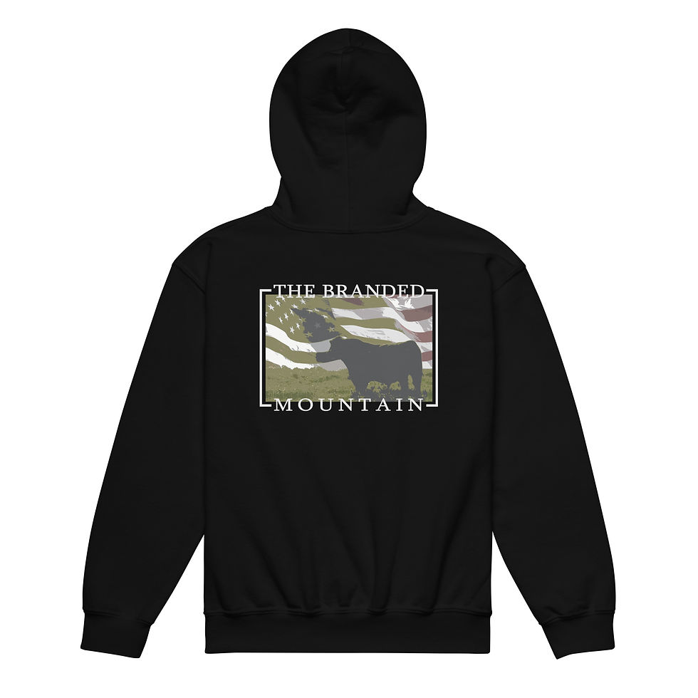 Thumbnail: Youth The American Angus Bull Heavy Blend Hoodie