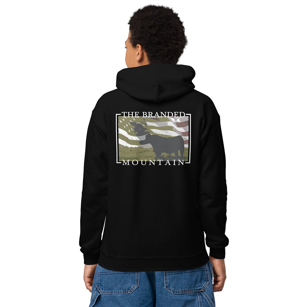 Thumbnail: Youth The American Angus Bull Heavy Blend Hoodie