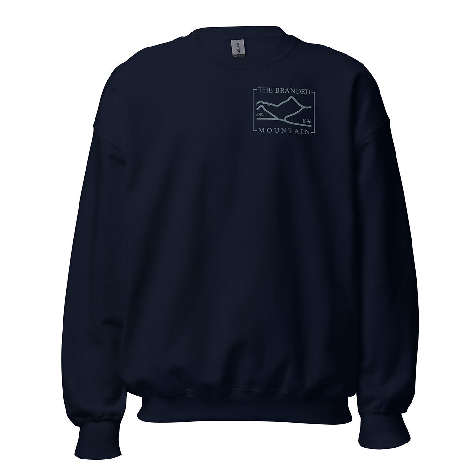 Thumbnail: The Branded Mountain Logo Blue Unisex Crew Neck Sweatshirt | Gildan 18000