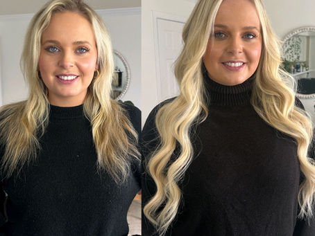 before and after hair extensions fine thinning blonde hair Maryland May I Do Your Hair