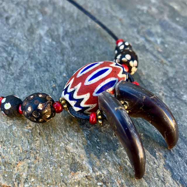 Antique Chevron + Bear Claw Necklace
