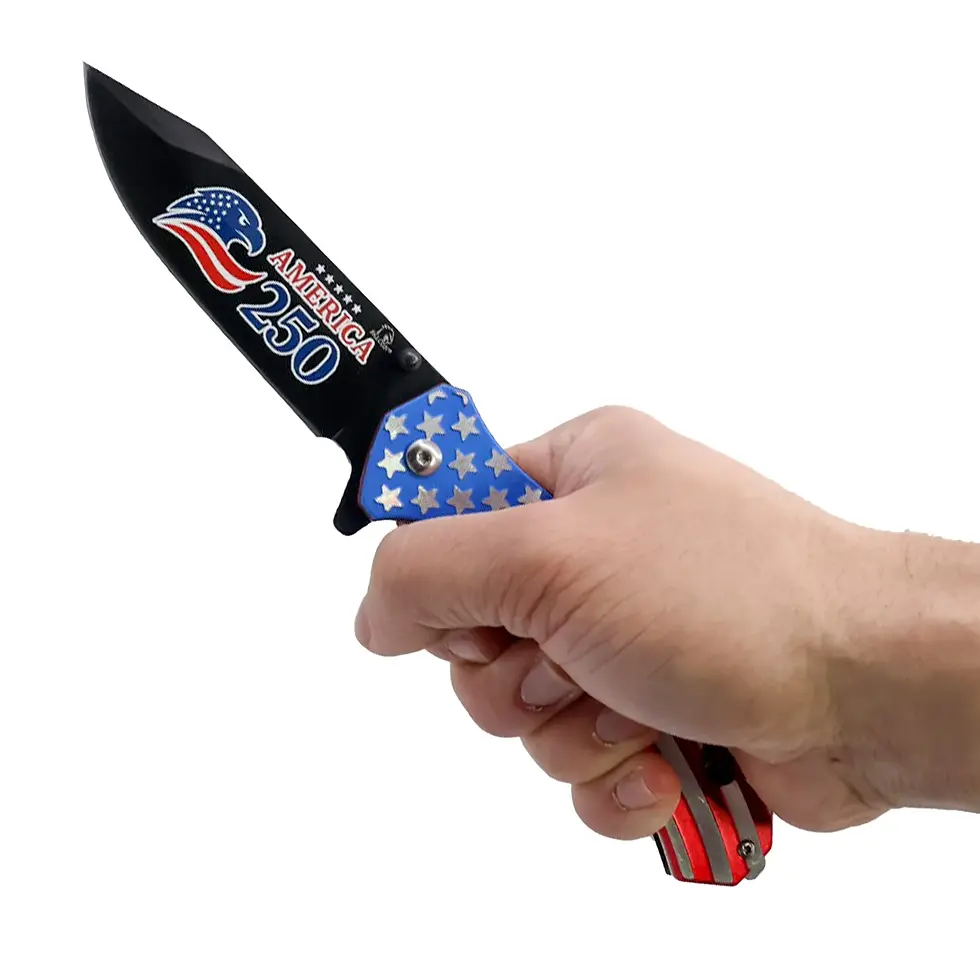 Thumbnail: 9" Spring Assisted USA Knife with Flag Handle