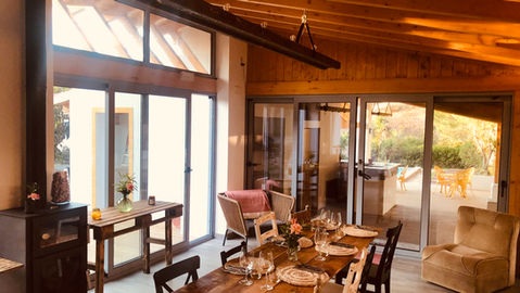 indoor lounge at Quinta Camarena