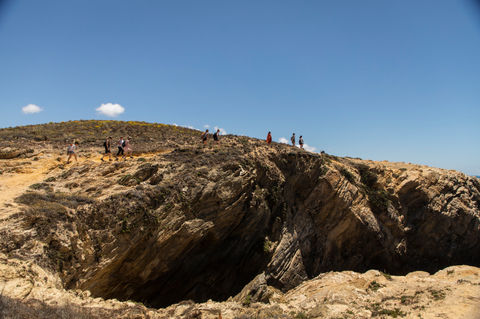 Hiking along fisherman's trail