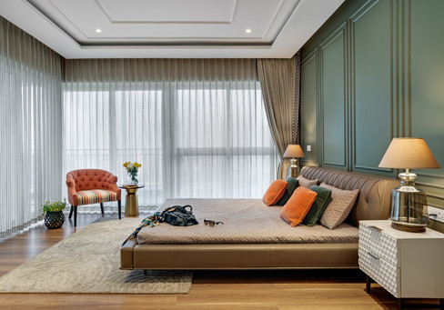 Master bedroom interiors Mid-Century Mod