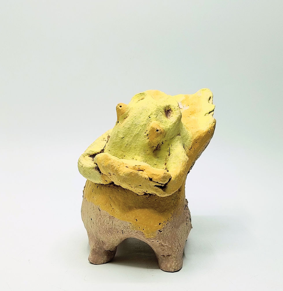 Funny ceramic sculpture