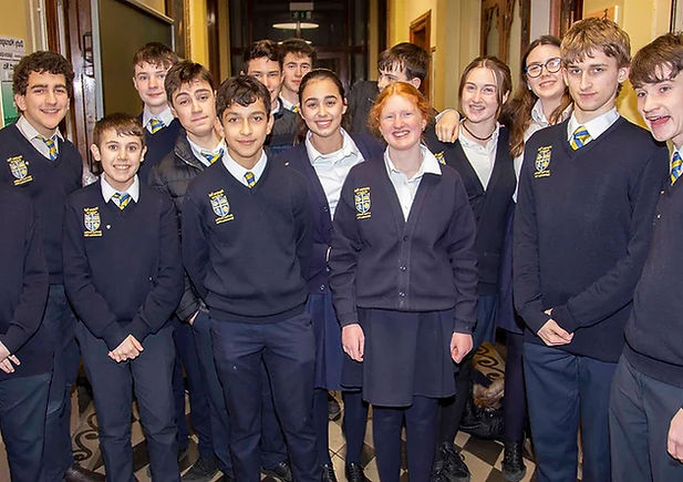 Students in uniform at Mater Dei Academy classical Catholic school
