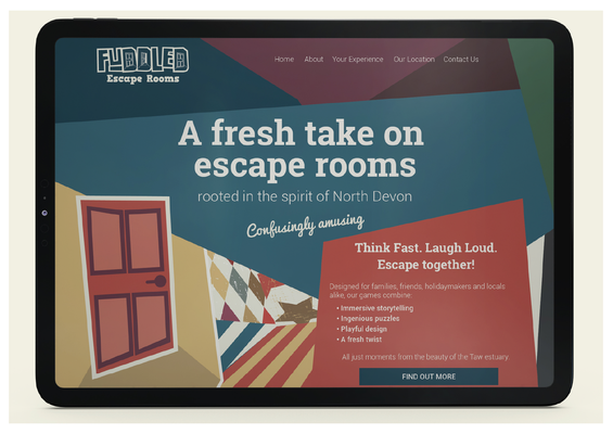 Example of a website design shown on an ipad