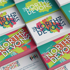 Stacked North Devon card design created by Design by Pie, Freelance Graphic designer, North Devon