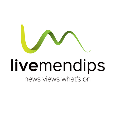 A contemporary logo with a simple wavy icon  which represents 'LM'  and the Mendip Hills created by Design by Pie, Freelance Graphic Designer, North Devon.
