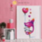 Thumbnail: Flamingo Love: Hand-Drawn Kids Room Wall Art - Digital Download
