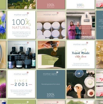 Large selection of social media posts created by Design by Pie, freelance graphic designer, North Devon