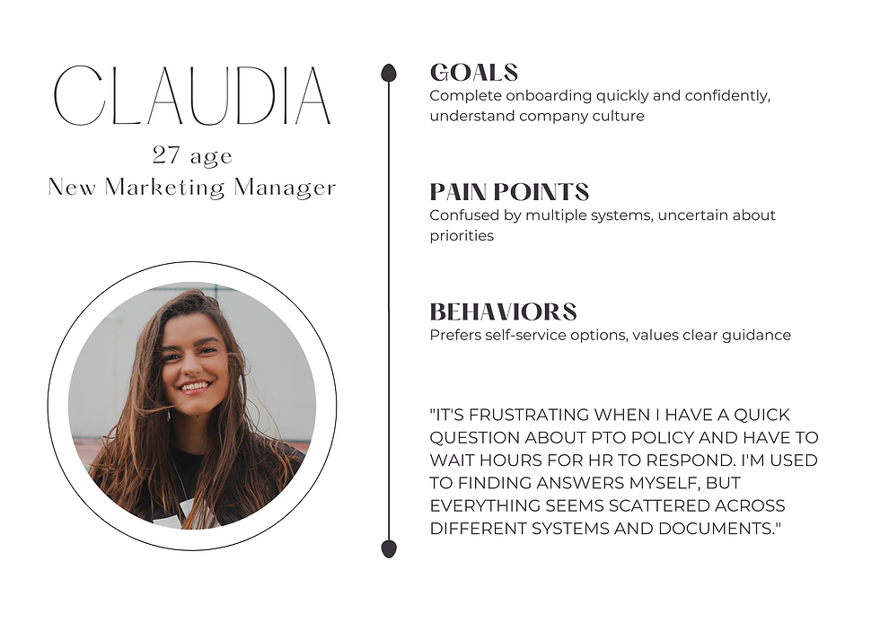 User experience persona en español para entrevista de usuario minimalista elegante con fot