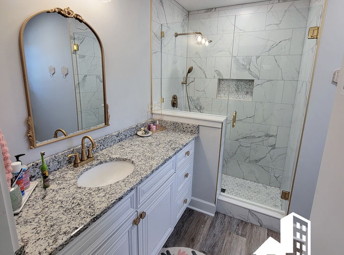 Minimal Grout Large Format Shower Tile Evans, GA