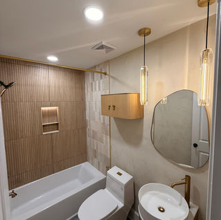 Compact Modern Bathroom with Large Format Shower evans, ga