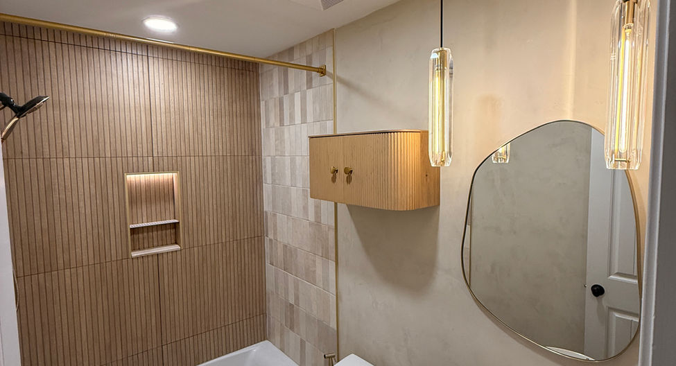 Compact Modern Bathroom with Large Format Shower evans, ga