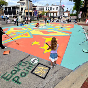St. Charles, IL Public Art Project Literally Painted the Street Engaging Residents & Students of All Ages on Riverside Ave.