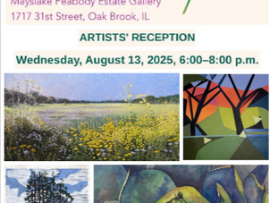 8/13/25 Reception from 6-8 PM at Mayslake Peabody Estate in Oakbrook, IL for CAVA's "The Natural World" Exhibit