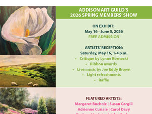5/16/2026 Ribbon Presentation & Reception at Addison Art Guild's 2026 Spring Members' Show -- Public Welcome!
