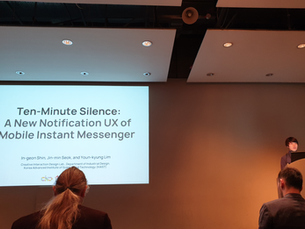In-geon Shin presented at CHI 2019 on the study of a new rule of mobile instant messenger_May 08, 2019