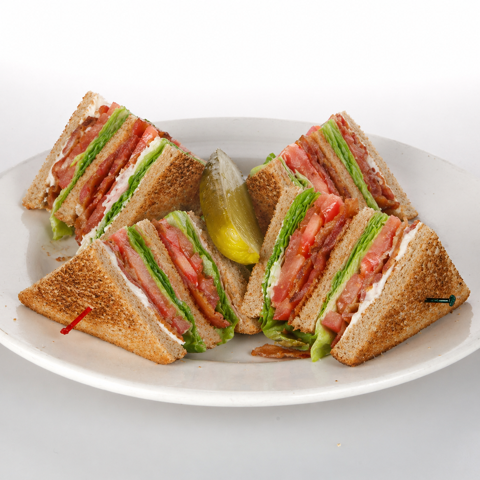 Bacon, lettuce, tomato and real mayonnaise on whole wheat toast