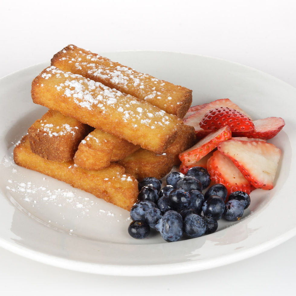Topped with blueberries & strawberries