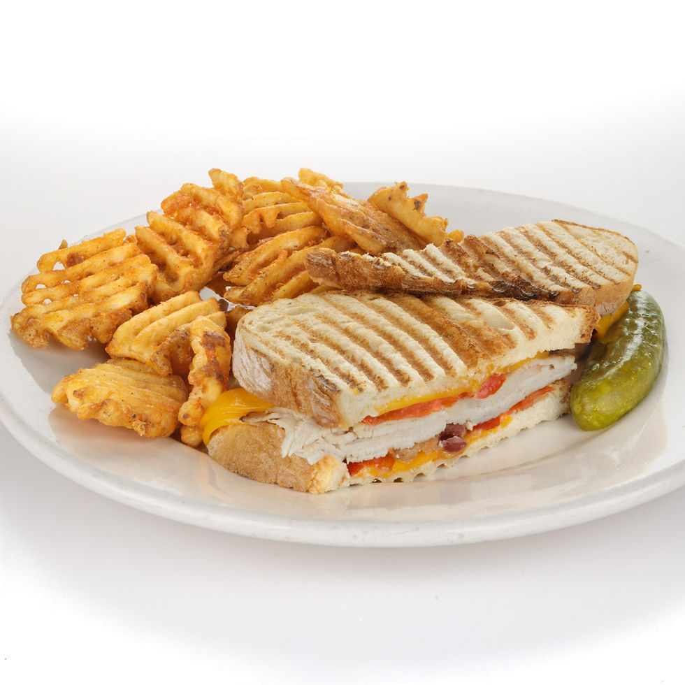 Turkey, bacon, cheddar cheese, tomatoes and mayonnaise
