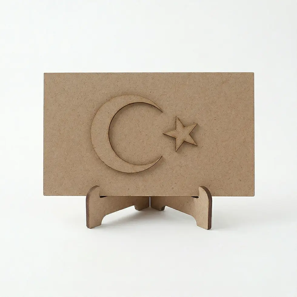 Thumbnail: Minyatürhane Ham MDF Ayaklı Türk Bayrağı 25x18 Cm