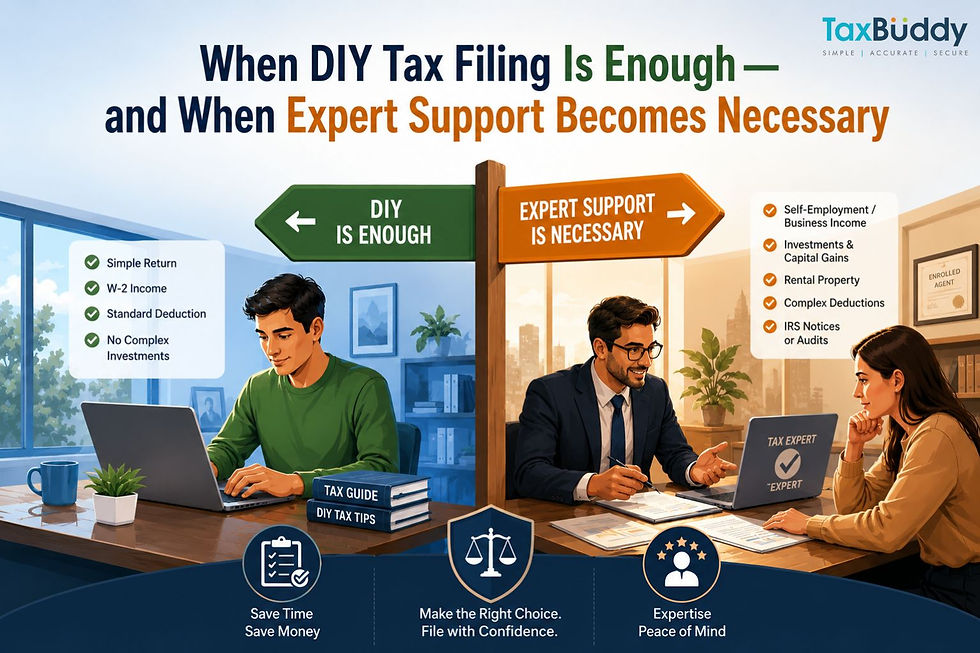 When DIY Tax Filing Is Enough — and When Expert Support Becomes Necessary