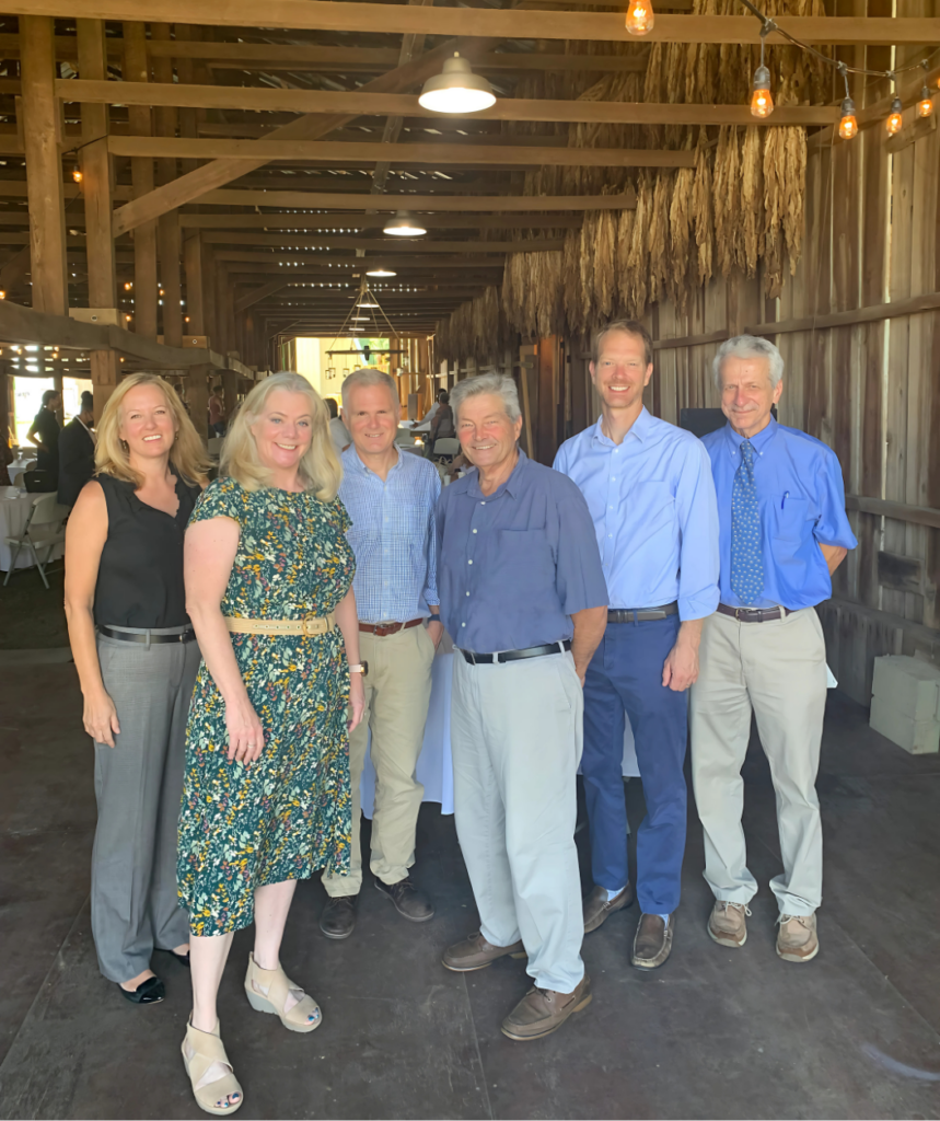 Southern Maryland Conservation Alliance Members at Kick-off Event (September 2022). From L-R, Wendy Stringfellow (Forever Maryland), Mary Burke (Land Trust Alliance), John Turgeon (Maryland Environmental Trust), Buddy Hance (Calvert County Commissioner), Joel Dunn (Chesapeake Conservancy), and Greg Bowen, ACLT.