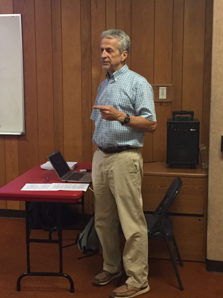 Greg speaking at a Calvert Library event