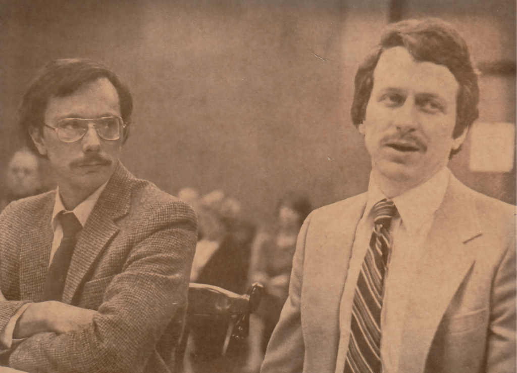 Frank Jaklitsch and Greg at County Commissioners meeting